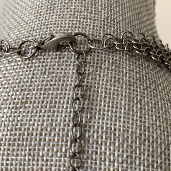 Unique Chainmail Victorian Whimsigoth Crystal Beaded Necklace - Picture 6 of 9